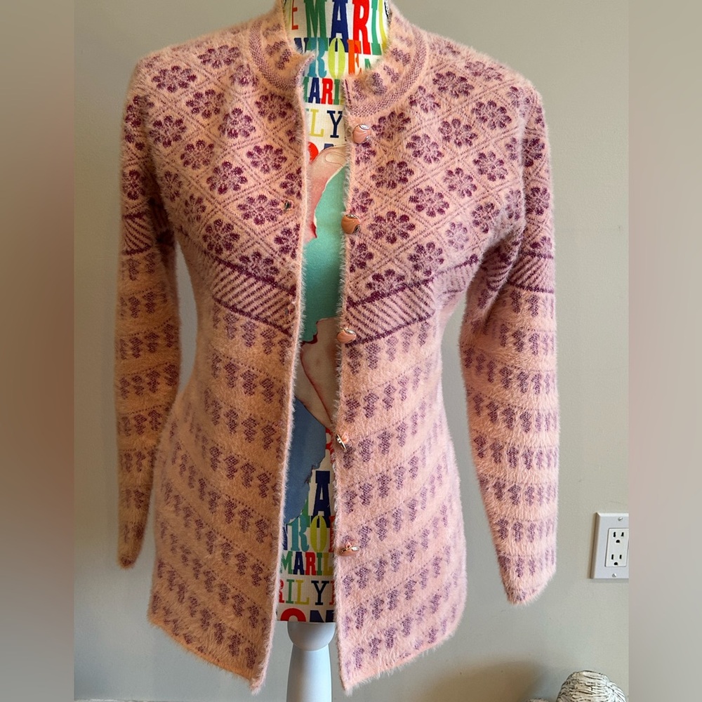 Pink and Purple Patterned Cardigan by Jaya
